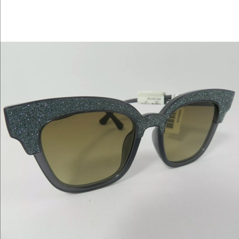 *SOLD* JIMMY CHOO Sunglasses Gray Glittery NEW - Picture 2 of 9